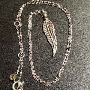 925 Sterling Silver Feather Talisman Necklace